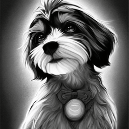 Pet Pencil Drawing AI avatar/profile picture for dogs